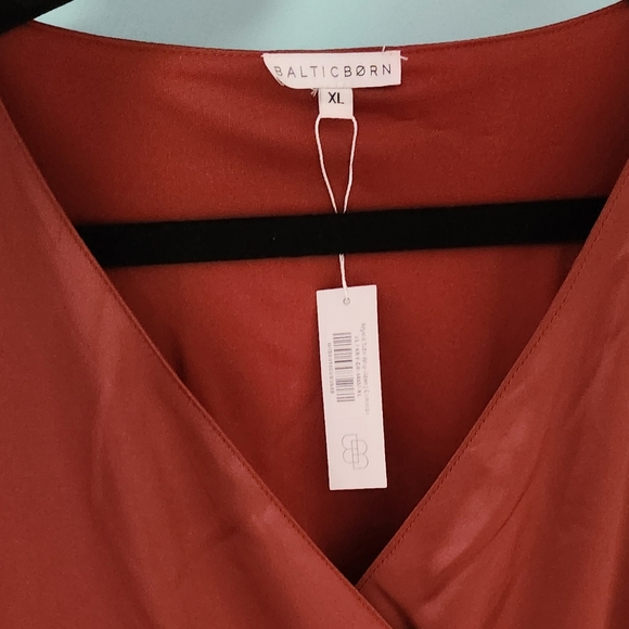 NWT Baltic Born Krystal Satin Cinnamon Brown Wrap Maxi Gown XL Maternity Baby - Picture 5 of 9